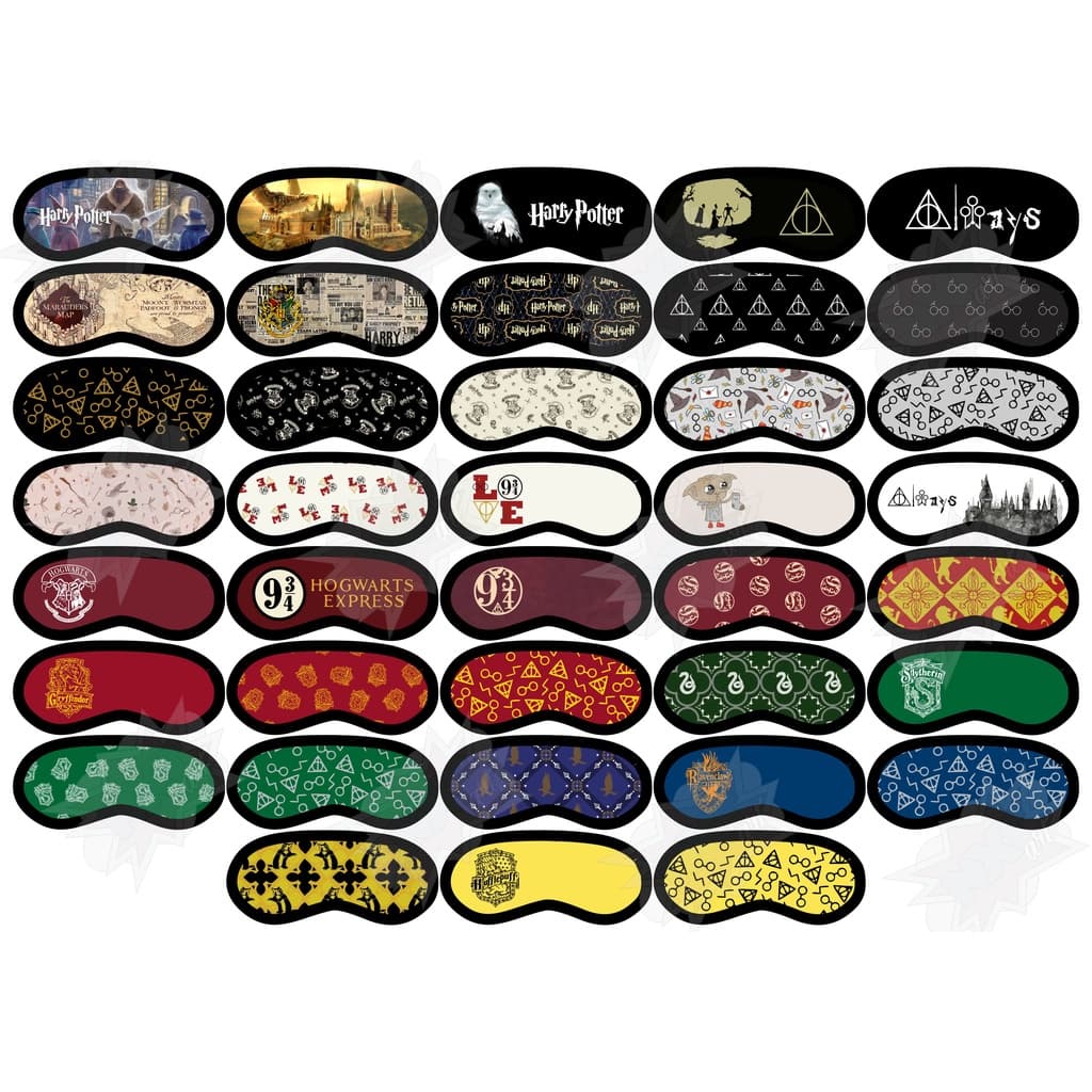 Máscaras de olho de dormir/tapa olho Harry Potter / Filme / Livro / Relíquias da Morte / Hogwarts