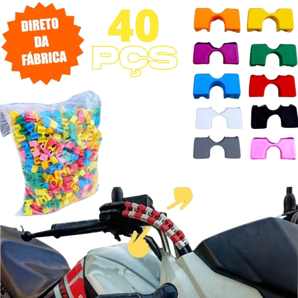 Enfeite Organizador Adaptador Para Cabos De Moto Honda 40un Atacado Lojista