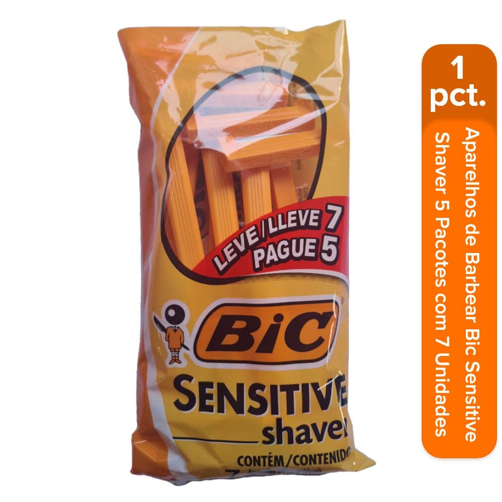 Aparelho de Barbear Bic Sensitive Shaver Cabeça Fixa Descartavel para Barbas e Cuidado Pessoal Pack