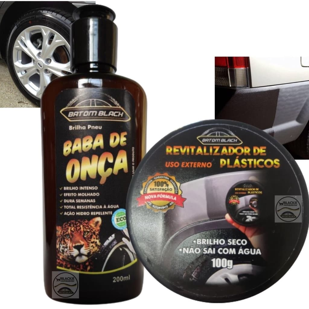 Kit Revitalizador De Plásticos + Pretinho Baba de Onça 200 ml Batom Black