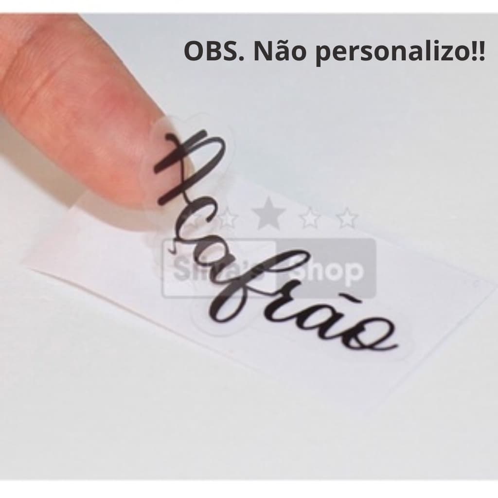 Etiquetas Vinil Adesivas Transparentes para Temperos e Condimentos - A Prova D'água