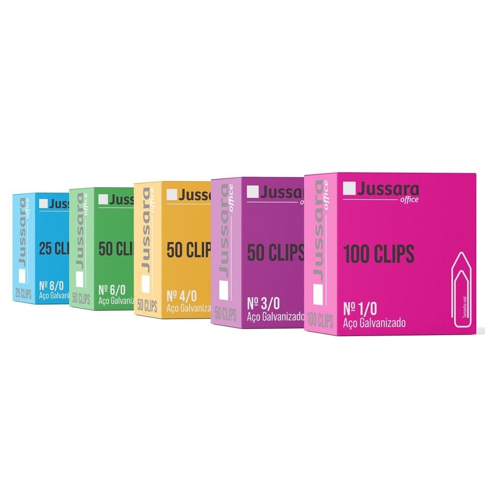 Clips para Papel Galvanizado 50 Clips - Jussara