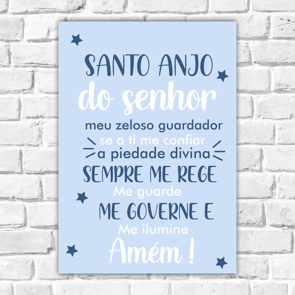 Frase Quadro bebe Aviador Seja Forte e Corajo Santo Anjo do Senhor Quadros Decoração
