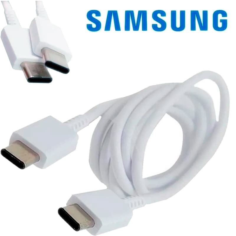 Cabo USB Tipo C/C Branco Original Samsung - 1 Metro Branco - Cabo Universal Carregador Tipo C / C