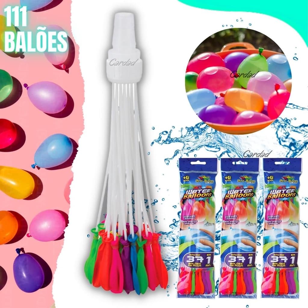 Balão De Água Guerra De Bexigas Kit 37 Unidade Water Balloon kit  3un