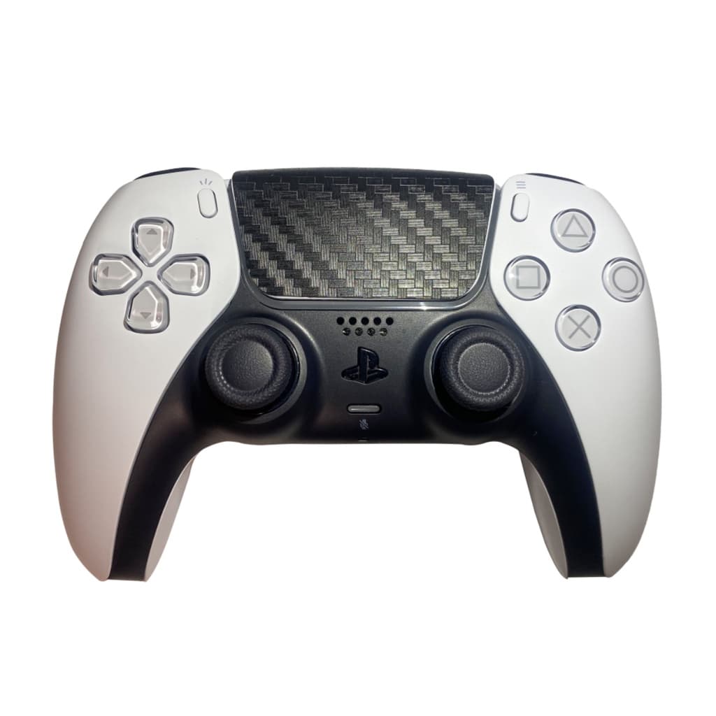 2 Adesivos Skin Touchpad Compatível Cont. Ps5 Carbono Preto