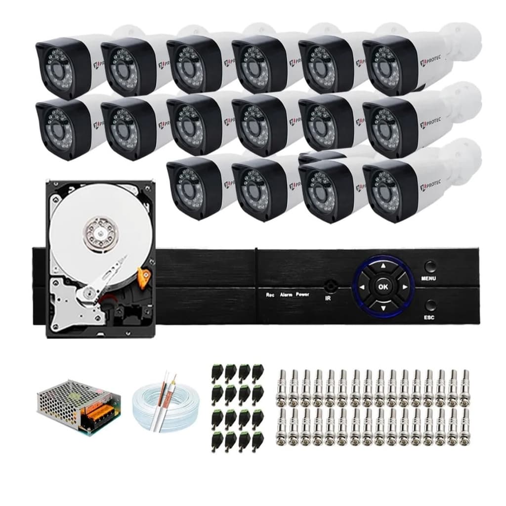 KIT 10 CÂMERAS DE SEGURANÇA 20 METROS CÂMERA FULL 1080P
