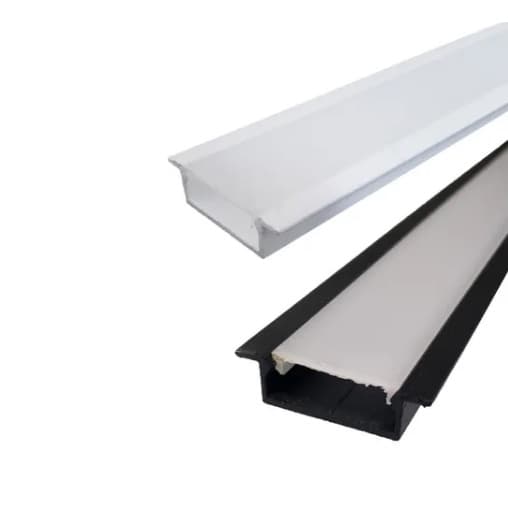 Perfil Embutir 1 Metro Alumínio Slim P/ 2 Fitas Led 43x10mm
