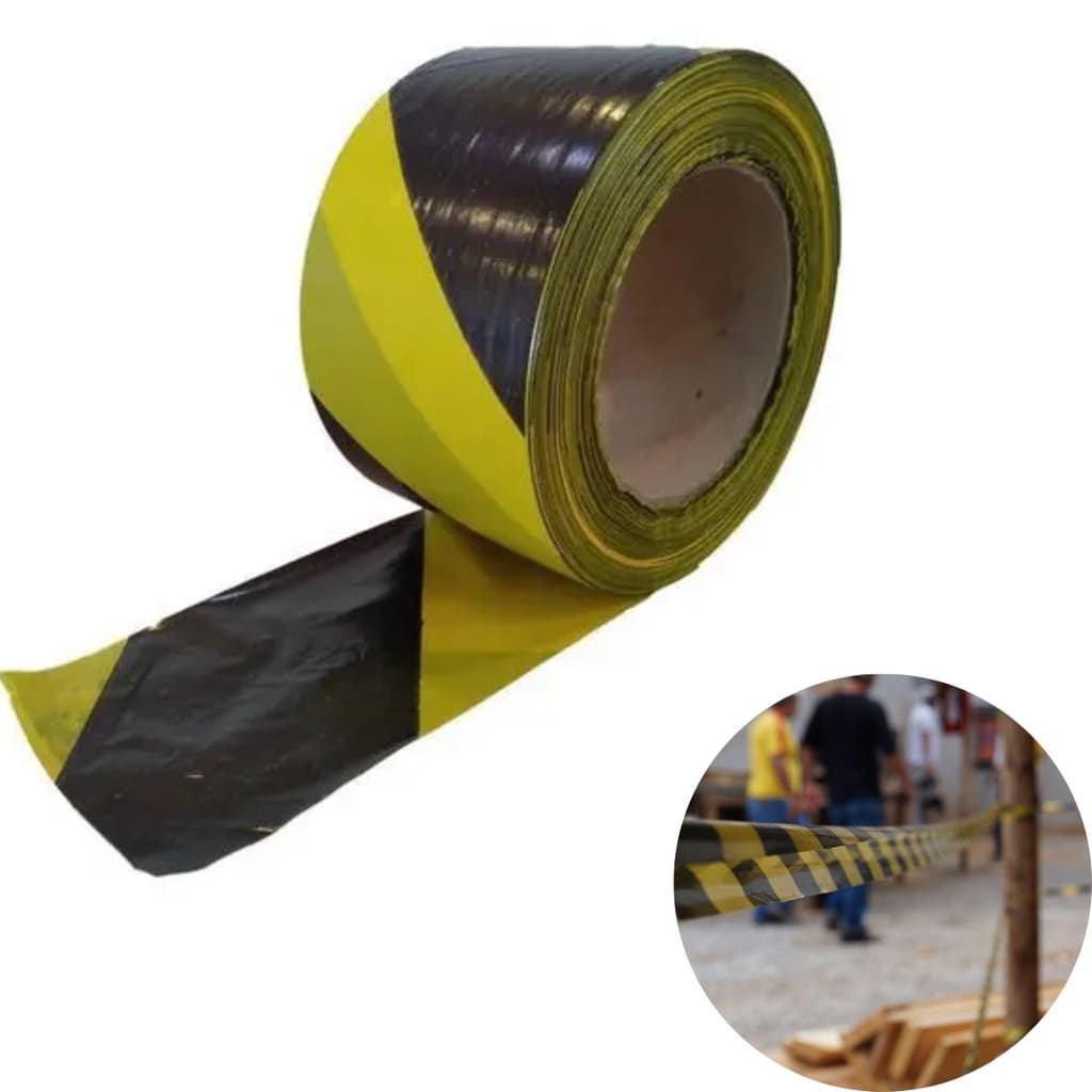 Fita Zebrada Preto e Amarelo Sinalização Zoom para Isolamento Delimitar Áreas