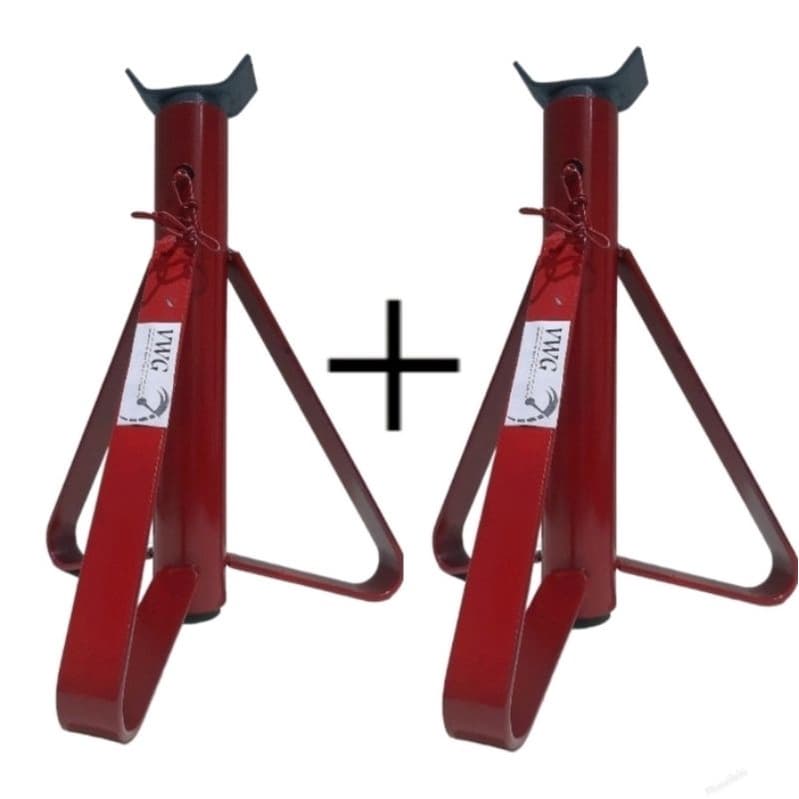 Cavalete 2 toneladas tripé automotivo carro veiculo KIT 2 UNIDADES vermelho