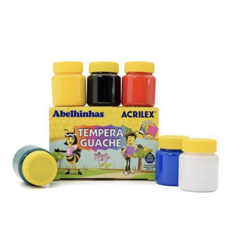 TINTA GUACHE ABELHINHA 6cores