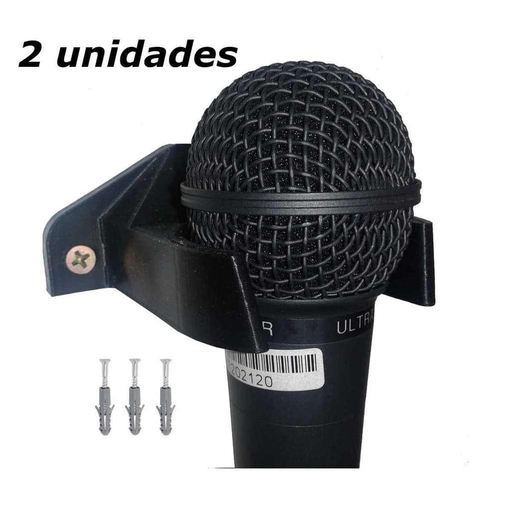 Kit 2 Suporte De Parede Para Microfone Expositor Descanso