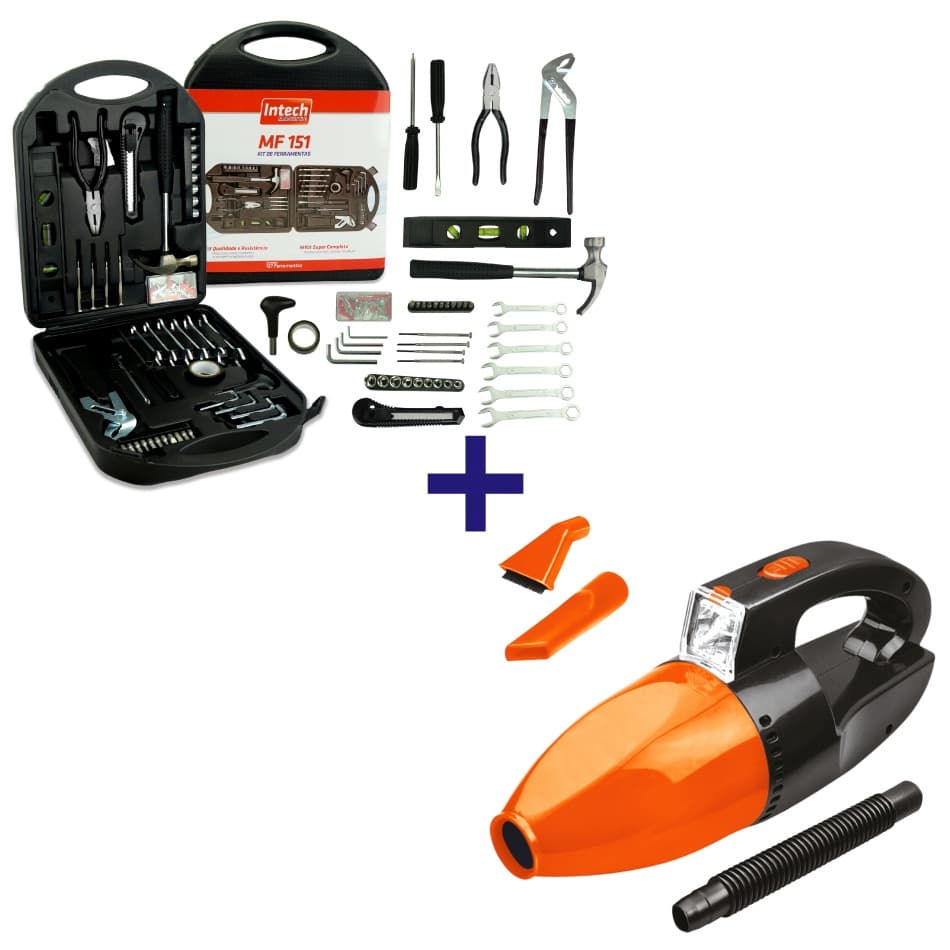 Kit Ferramentas Com Maleta 151 Peças + Aspirador 12v Intech