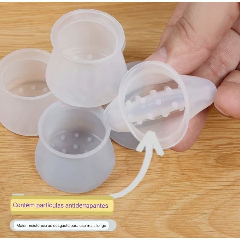silicone para pé de cadeira evite arranhar seu piso kit com 8 peças