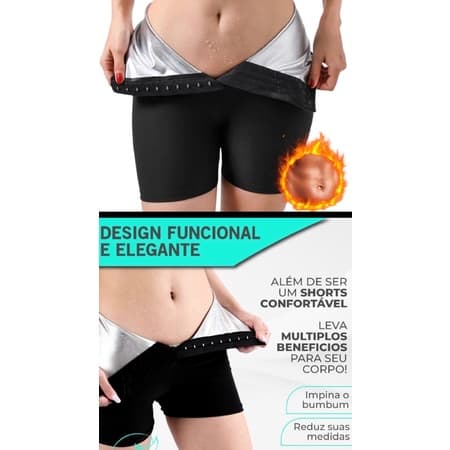 Calça De Sauna Feminina Com Controle De Abdômen Suor Cintura Alta Queimadora Gordura Fitness - Original