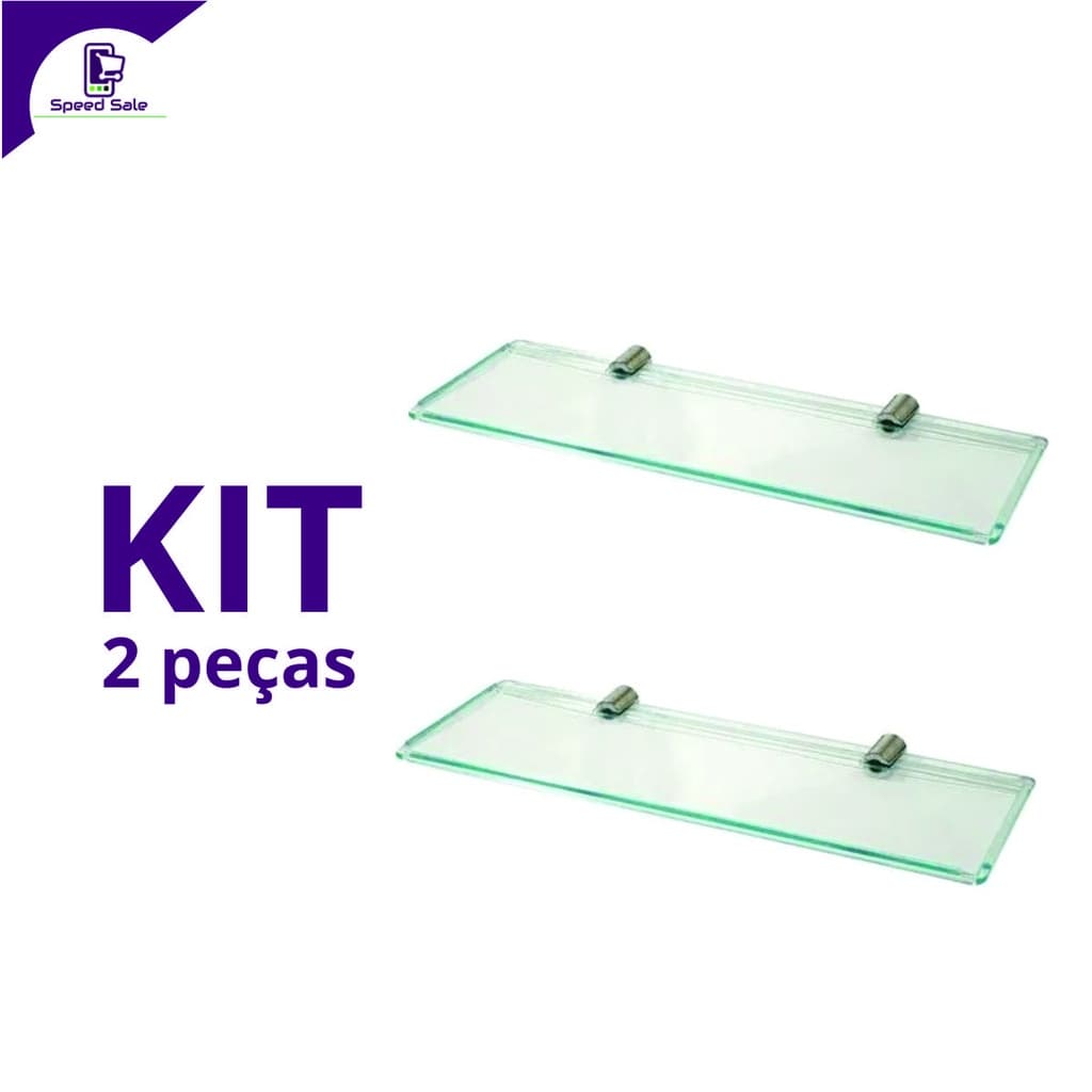 Kit com 2 Prateleira reta de acrilico porta shampo banheiro cozinha c/ bucha e parafuso Organizador