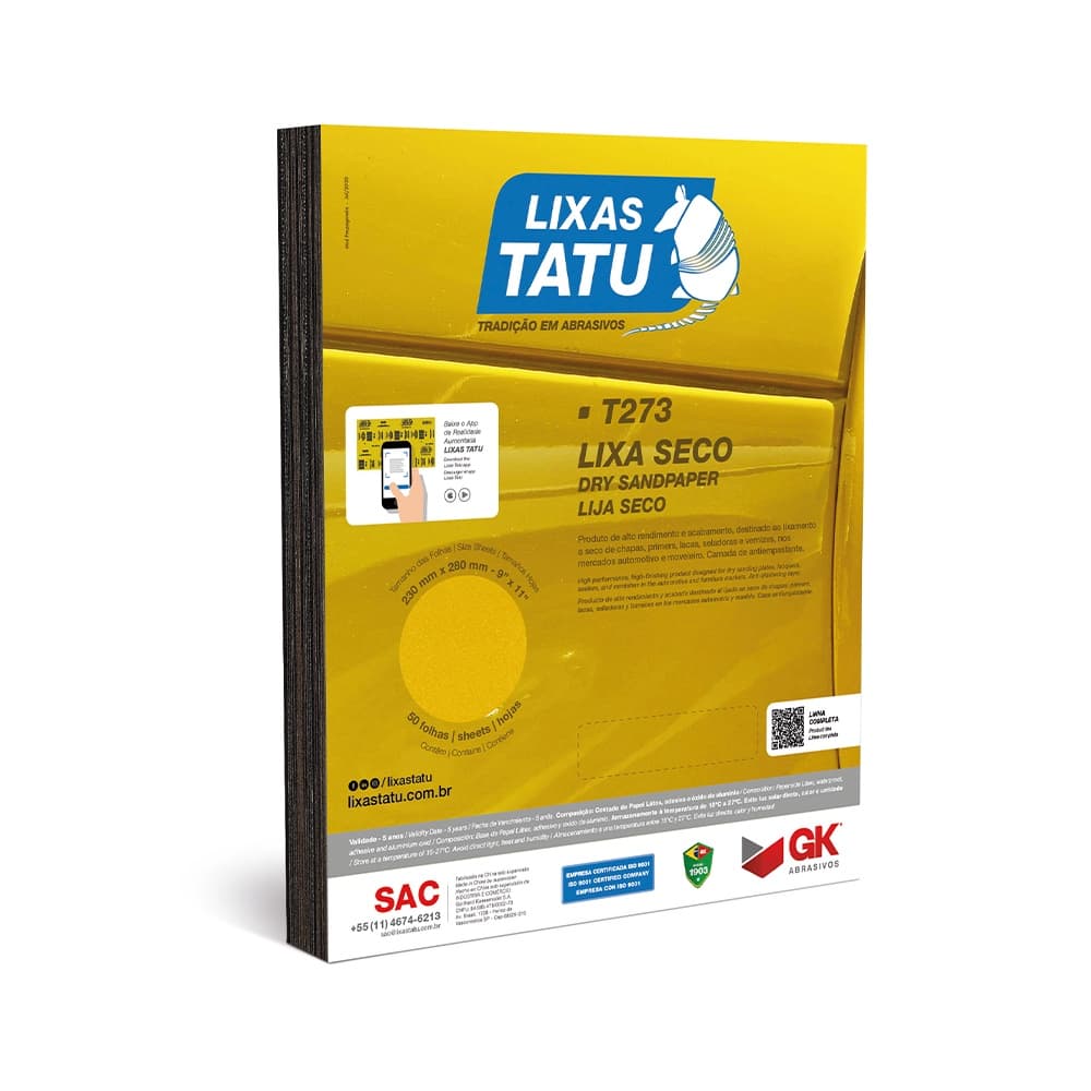 Lixa Seco Grão 800 ( 230 mm x 280 mm ) T273 TATU
