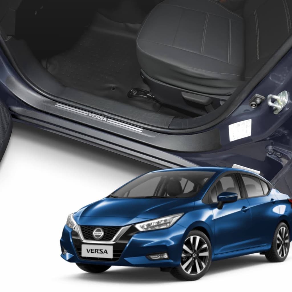 KIT VERSA 2021 A 2025 Soleira das Portas + Soleira da Mala + Protetor Maçaneta Acessórios Carro