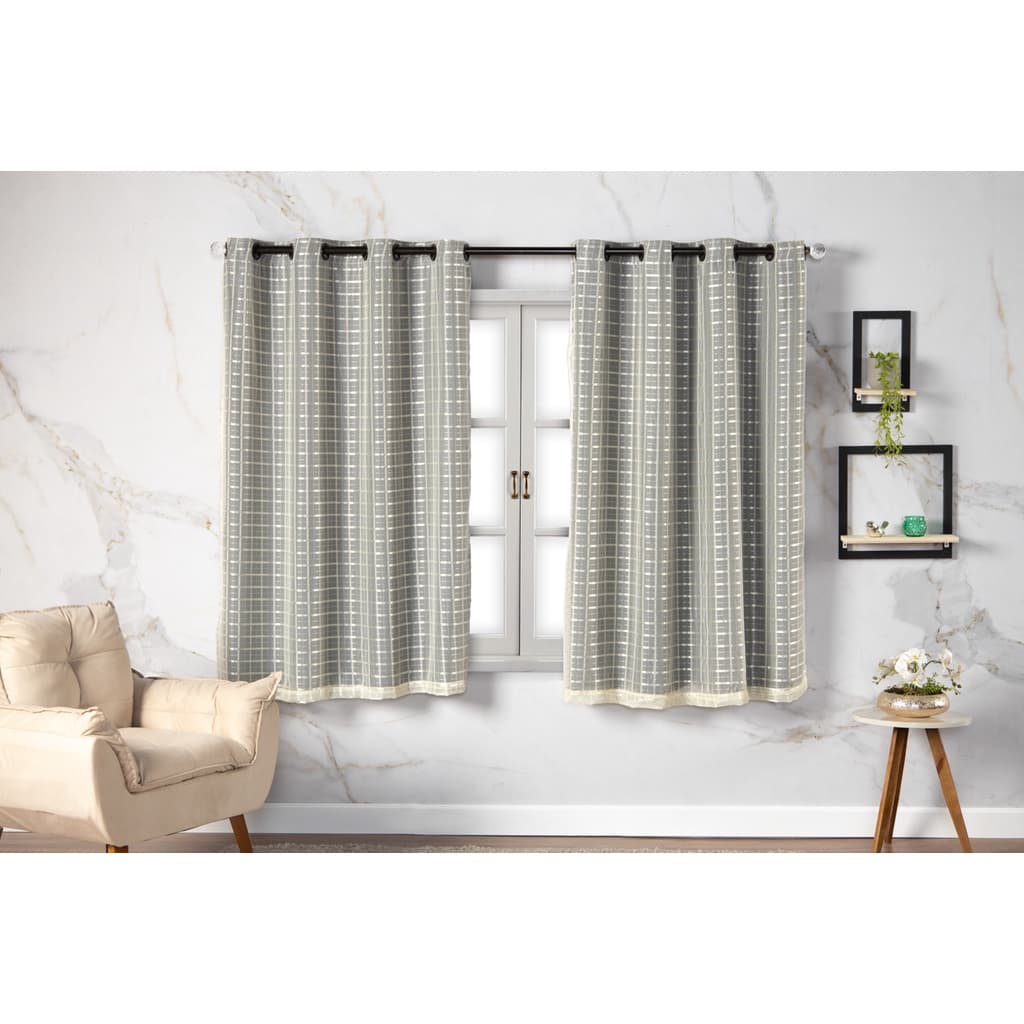 Cortina Com Blackout Prata 2,80 m x 1,60 m para Sala Quarto Porta Balcão Varias Cores