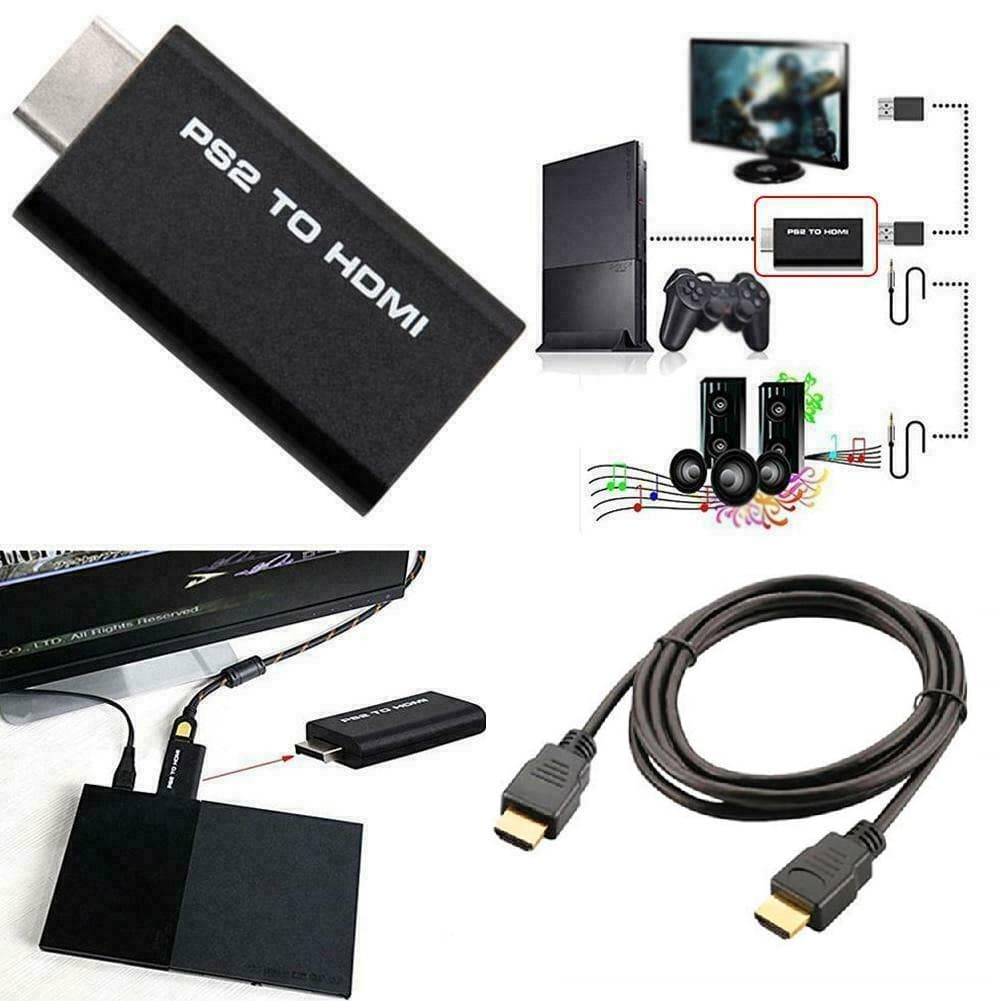 Adaptador Ps2 HDMI Conversor Áudio Vídeo Para Hdmi + Cabo HDMI