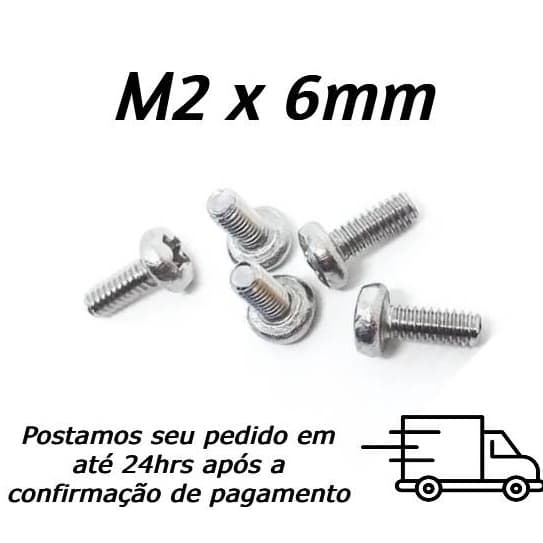 Parafuso Máquina Panela Phillips M2 X 6mm Inox