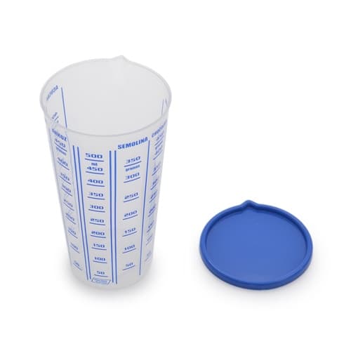Copo Medidor Graduado C/ Tampa P/ Líquidos e Sólidos 500 ML