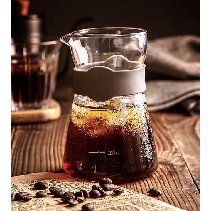 Passador De Café Vidro Tipo Brewista Gola Sílica 300ml
