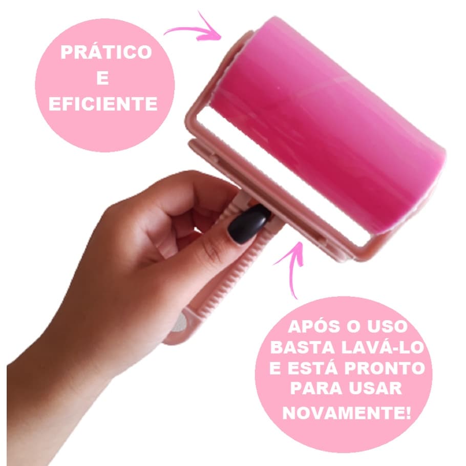 Rolo Tira Pelo Roupas Sofás Adesivo Lavável Reutilizável