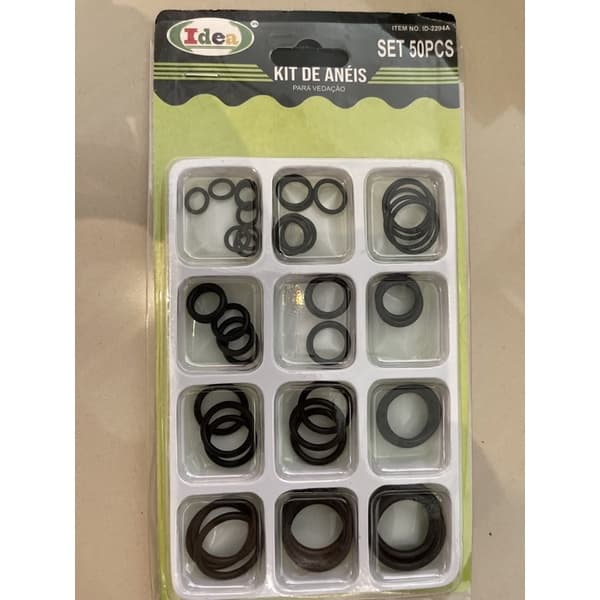 Kit anel vedação o'ring arruela de borracha c/50 peças