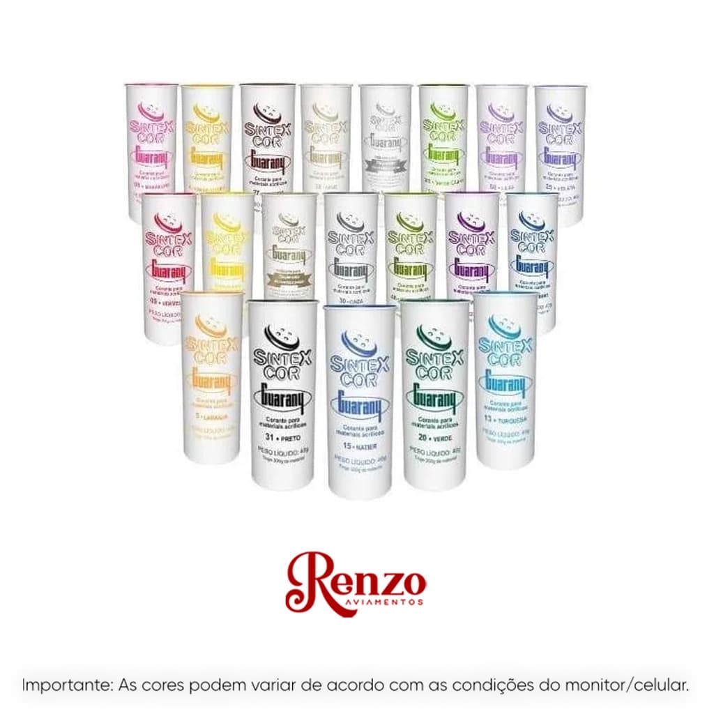 Corante Sintético Sintex Cor. Tingimento de Pérolas, Acrílicos, Botões etc…