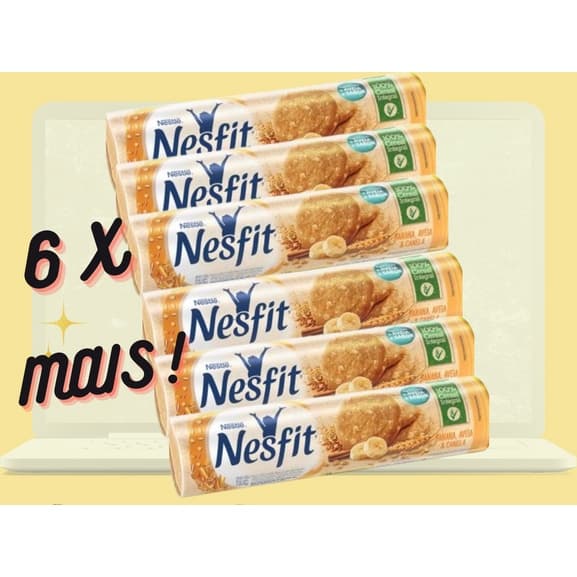 Biscoito Integral Nesfit Doce 160g - Kit 06 Unidades-Sabores