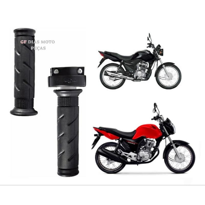 Par De Manoplas Com Roldana + Carcaça Do Acelerador HONDA CG TITAN FAN CARGO BIZ 125-150 POP 100