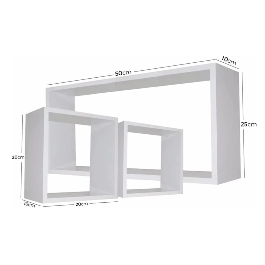 Kit 3 Nichos Mdf 15mm Branco Sala Quarta Banheiro Decoração