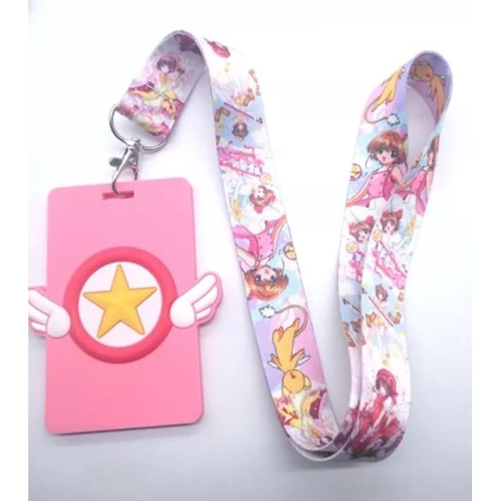 Porta Cartão + Cordão de Pescoço, Crachá, Carro, Moto - Sakura Card Captor