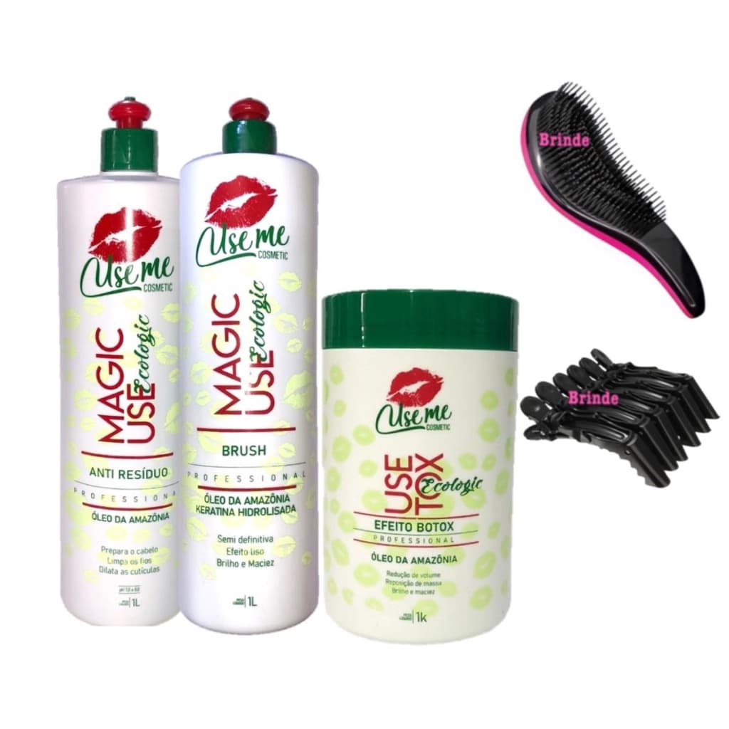 Escova Progressiva Sem Formol Magic Eoclogic 2x1L / Btox Use Tox Ecologic 1kg Use Me