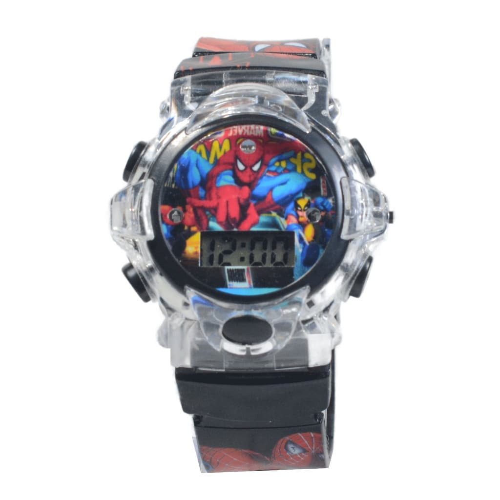 Relógio Infantil Menino Homem Aranha Vingadores Com Luz e Som