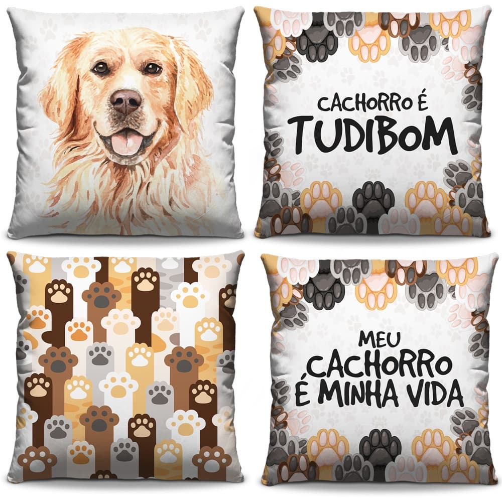 Kit de 4 Capas De Almofada 40 x 40 Pet Golden