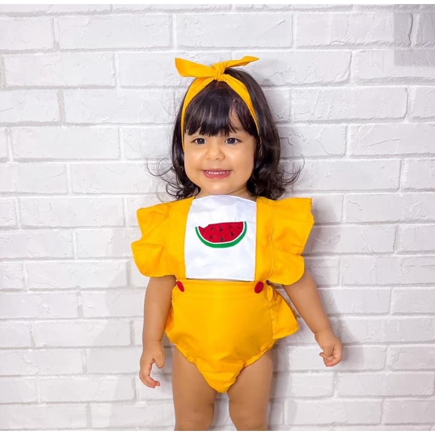 Romper Jardineira Conjunto Temático Mêsversário Magali