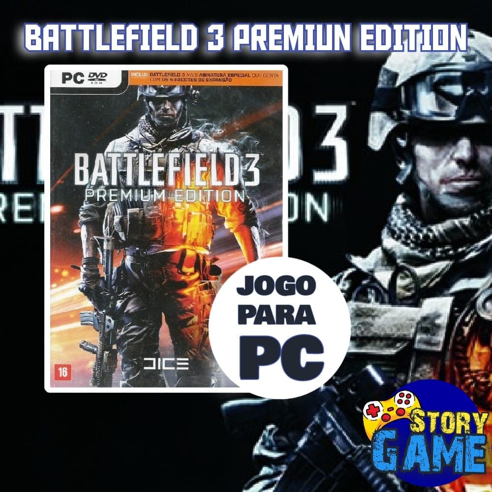 DVD PC Battlefield 3 Premium Edition  dois disco | Battlefield 3 Premium Edition para PC