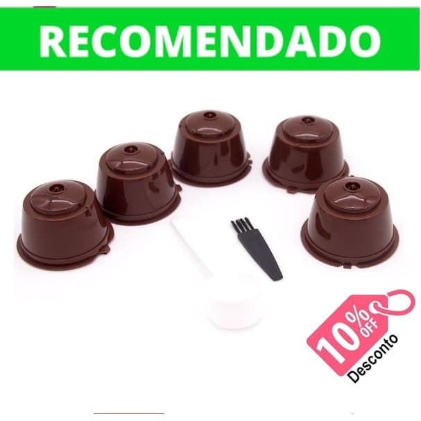 5 Cápsulas Dolce Gusto Recarregável Reutilizável com Colher - Capsula de Super Crema Top
