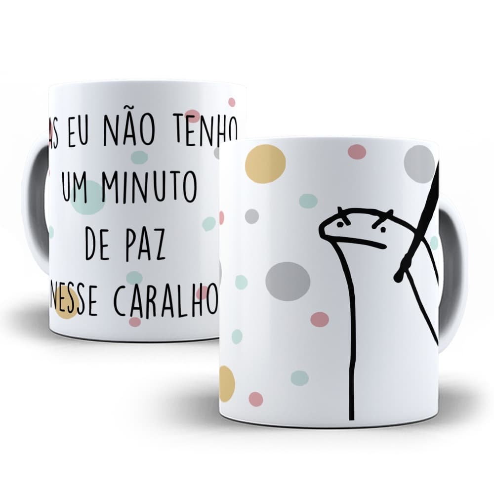 Caneca Café Personalizada Bento meme Eu não tenho paz nesse rs