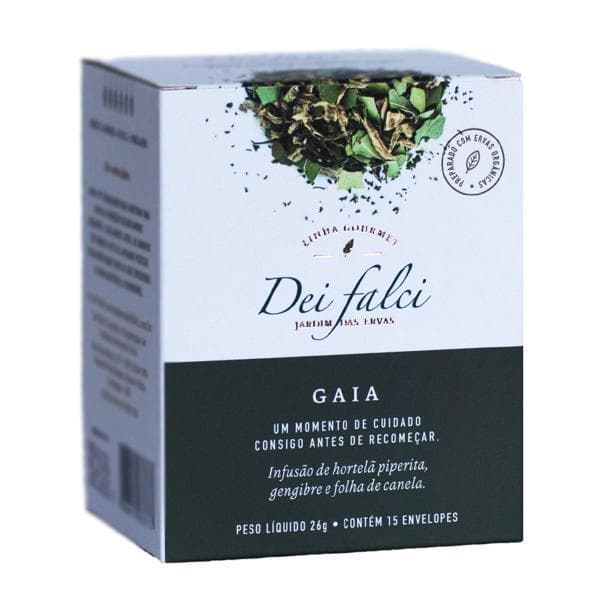 Chá Gaia hortelã piperita, gengibre e canela agroecológico (15 sachês) - Dei Falci