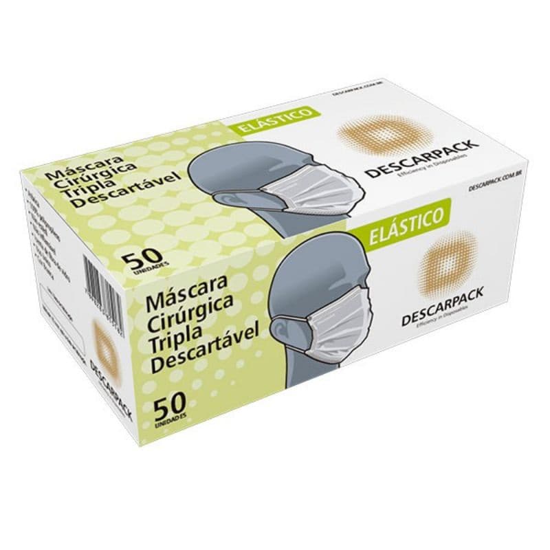 Máscara Descartável Tripla 50 unidades