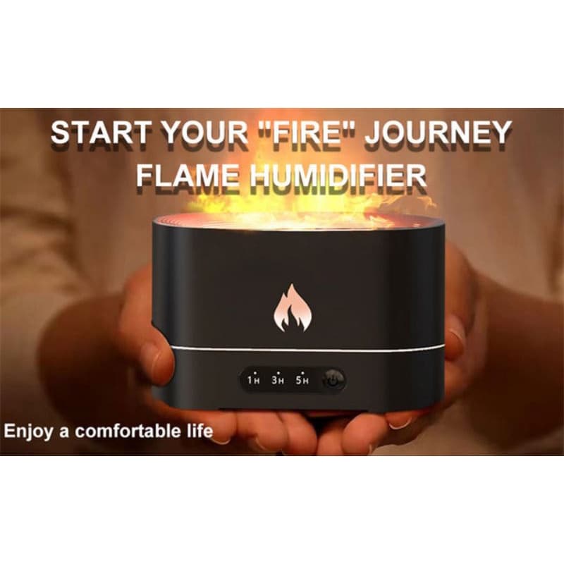 Mini umidificador Usb simulação de chama luz da noite com 250ml difusor de aroma para casa quarto escritório lâmpada de mesa