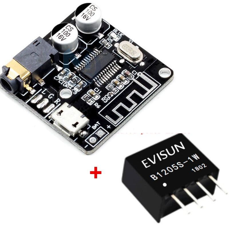Receptor Bluettooth 5.0 Estéreo + Isolador de ruído BS1205S para para fontes 12V