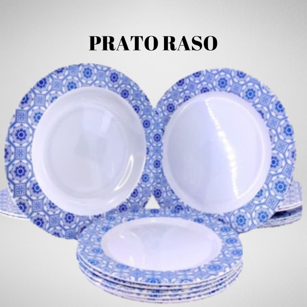 Prato de Acrilico Raso 25cm Decorado 1 unidade REF:1010