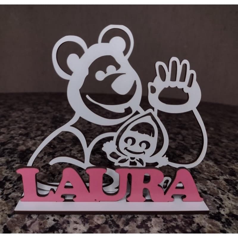 Kit Lembrancinhas Masha E Urso Personalizado Festa Aniversário Centro De Mesa MD