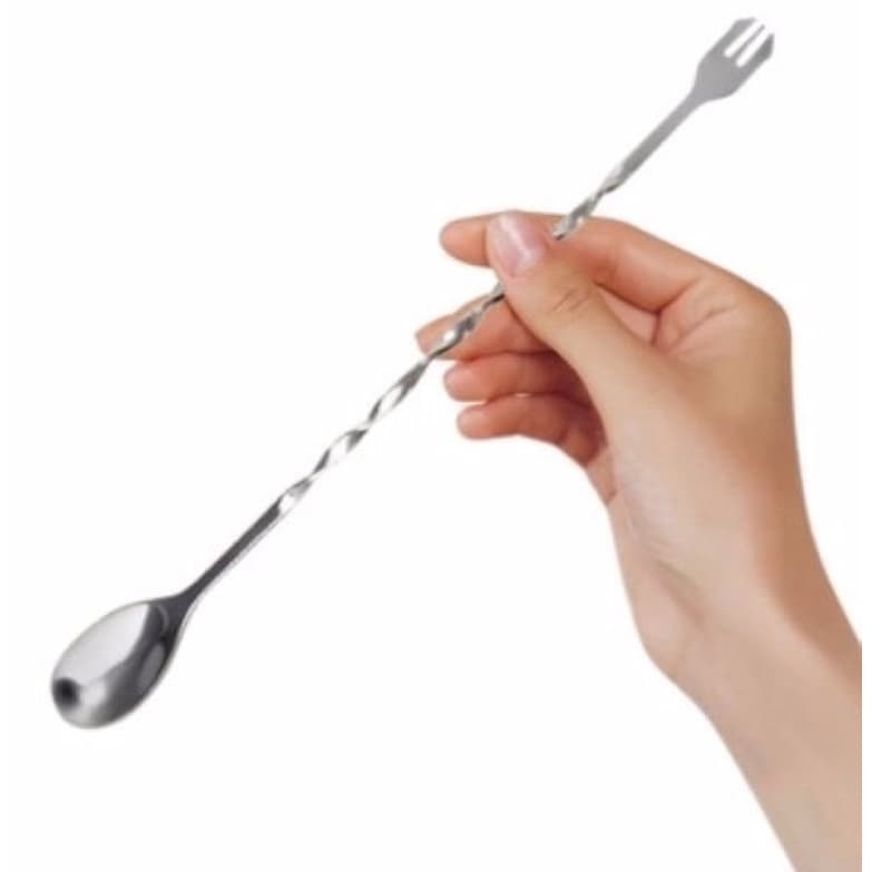 Colher Bailarina 30cm Parafuso Longa Inox Para Mexer Suco Drinks Caipirinhas Bartender