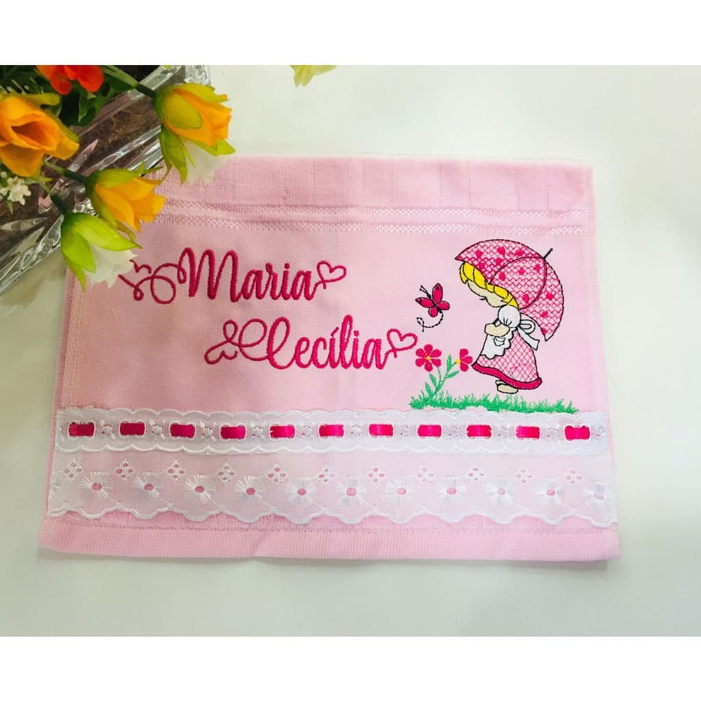 Toalha de lavabo,toalha de boca,toalha infantil bordada e personalizada com nome