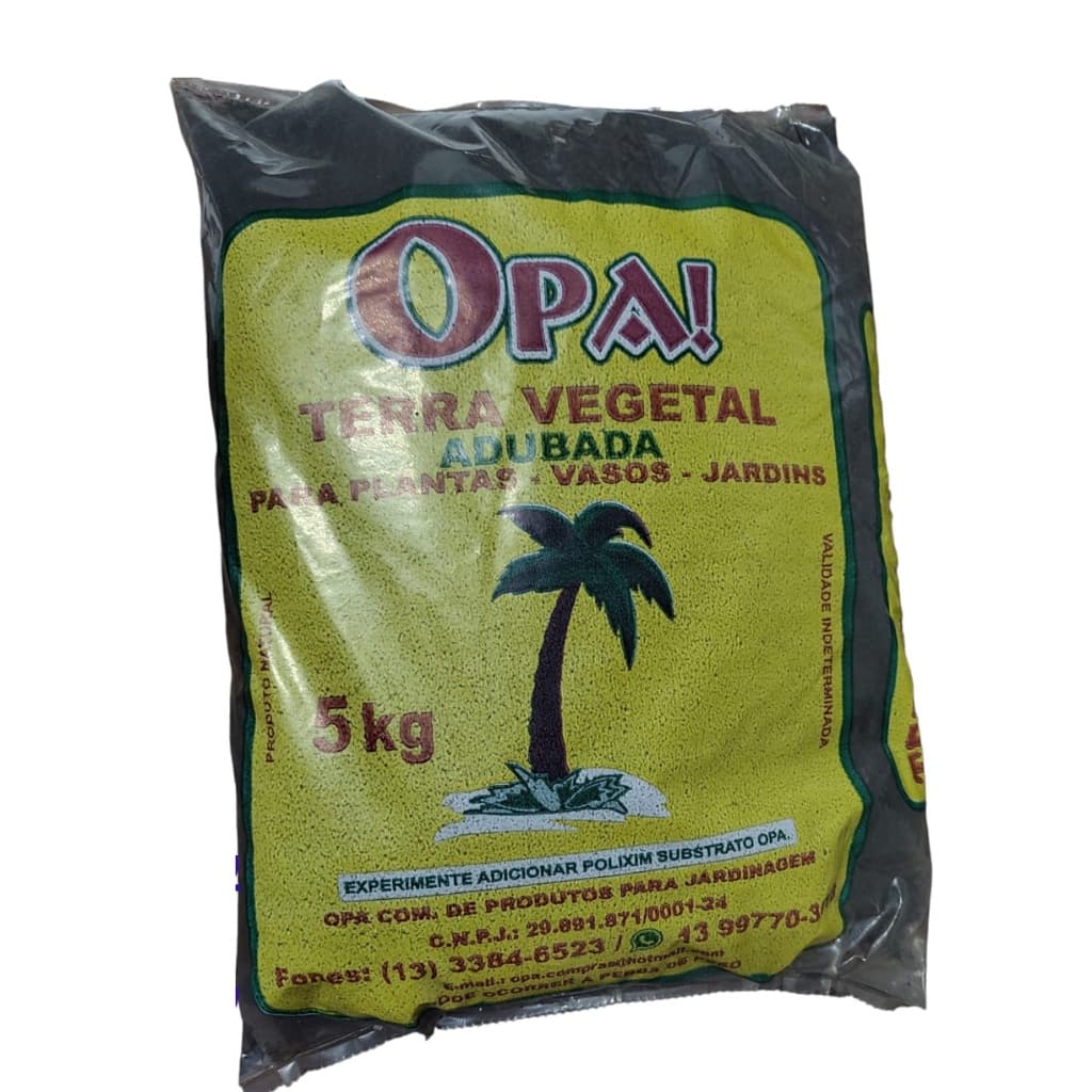 1 Saco De Terra Adubada 5kg - Terra Nobre - OPA - Envio Rápido